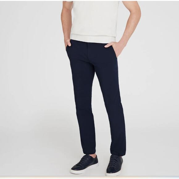 Club Monaco Connor Tech Pant Mens 31X32 Navy Blue Tapered Slim Pants Stretch - Picture 1 of 16